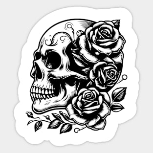 skull roses tattoo Sticker